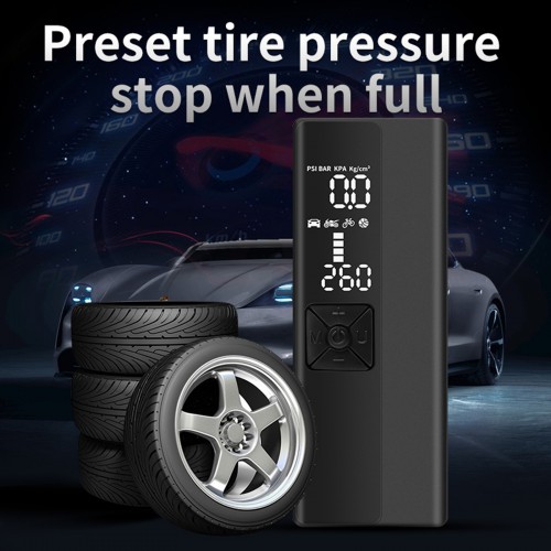 Portable Wireless Air Pump 4000mAh 150PSI 15-Cylinder Air Pump One-button inflation Preset Tire Pressure for Car Bike Motorcycle Ball