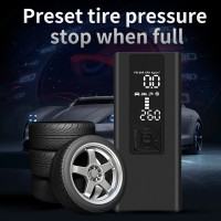 Wireless Vehicle-Mounted Air Pump 6000mAh 150PSI 15-Cylinder Air Pump with Power Bank Function Large Screen LED Light for Car Bike Motorcycle Ball
