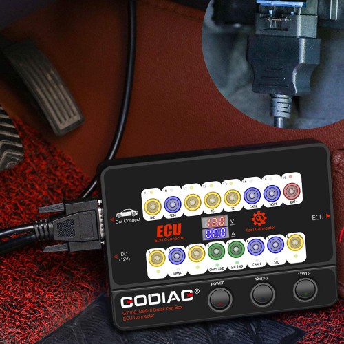 GODIAG GT100+ GT100 Pro New Generation AUTO TOOLS OBD II Break Out Box ECU Connector with Electronic Current Display