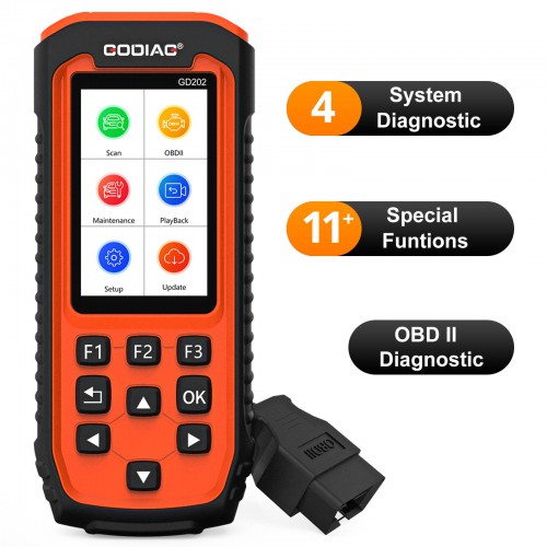 GODIAG GD202 Engine ABS SRS Transmission Four System Scan Tool with 11 Special Functions