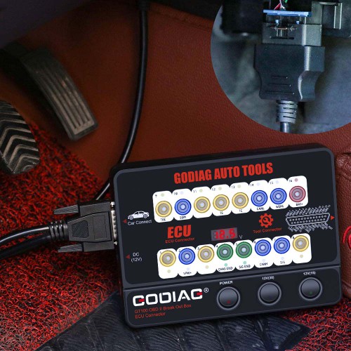 GODIAG GT100 OBDII Protocol Detector OBD2 Break Out Box ECU Connector