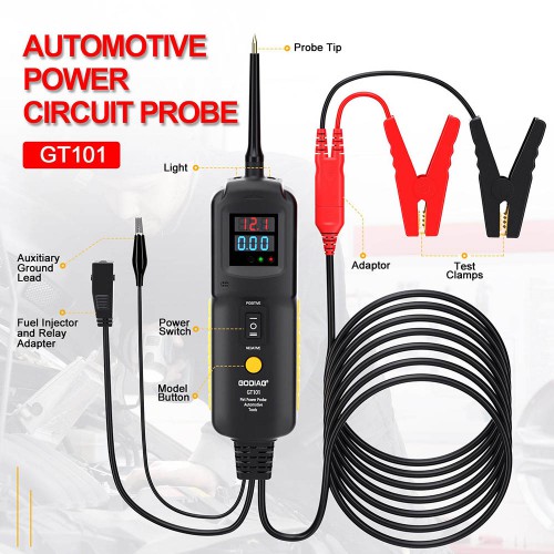 GODIAG GT101 PIRT Power Probe DC 6-40V Vehicles Electrical System Diagnosis/ Fuel Injector Cleaning/ Current Detection/Relay Testing