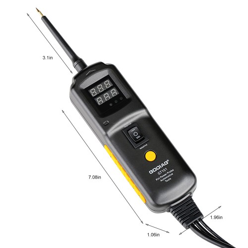 GODIAG GT101 PIRT Power Probe DC 6-40V Vehicles Electrical System Diagnosis/ Fuel Injector Cleaning/ Current Detection/Relay Testing