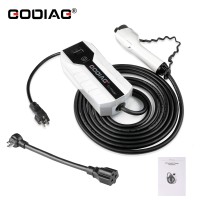 GODIAG EV Charger Portable Fast US Standard 110V/220V dual Voltage Modes 16 Amps with 21ft Extension Cord Compatible with J1772 Electric Vehicles